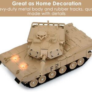 DS. DISTINCTIVE STYLE 1/48 Scale Metal Tank Model M1A2 Abrams Main Battle Tank Toy Plastic Model with Sound and Light