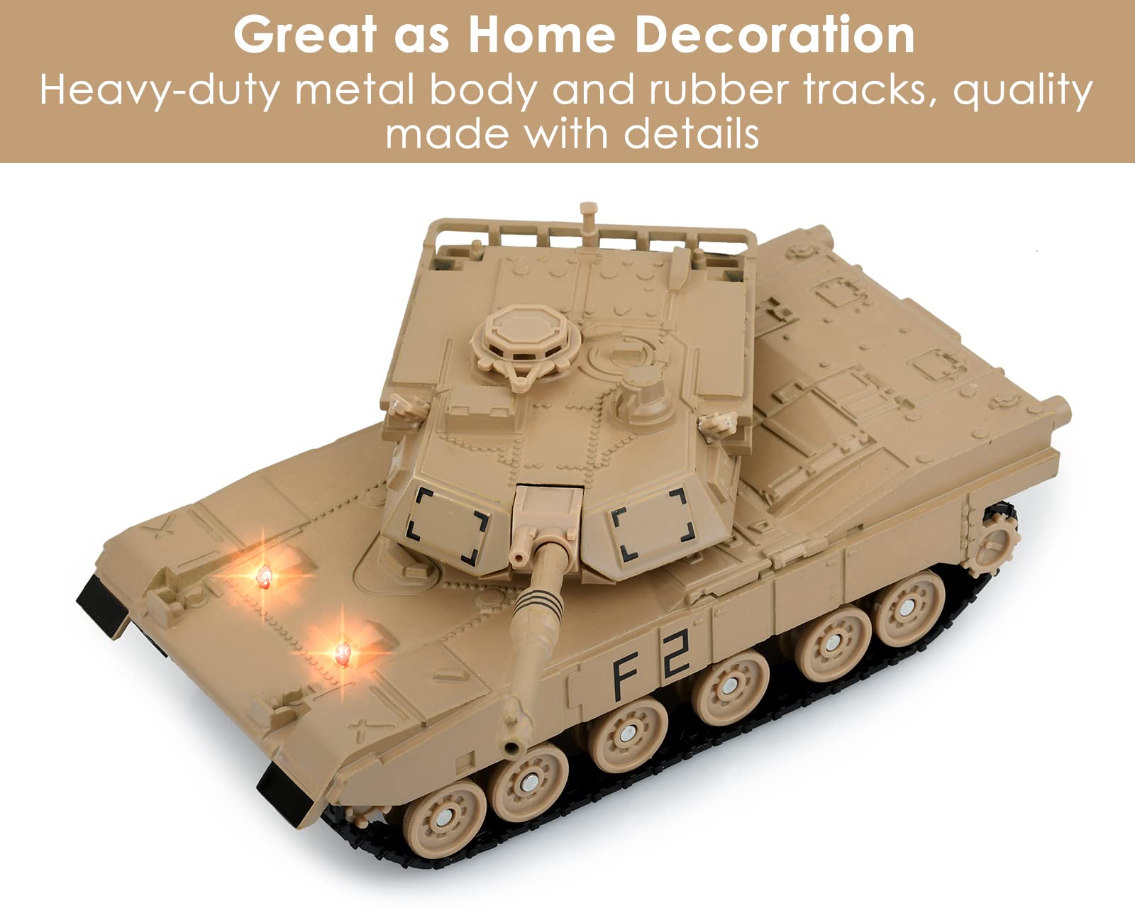 DS. DISTINCTIVE STYLE 1/48 Scale Metal Tank Model M1A2 Abrams Main Battle Tank Toy Plastic Model with Sound and Light