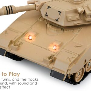 DS. DISTINCTIVE STYLE 1/48 Scale Metal Tank Model M1A2 Abrams Main Battle Tank Toy Plastic Model with Sound and Light