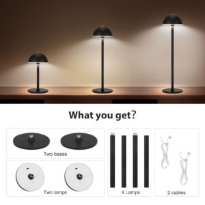 S SUNSBELL Cordless Table Lamps Metal Led Desk Lamp Portable Wireless Bedside Lamps USB Rechargeable Night Light Touch Adjustable Brightness Reading Light 5200mah Battery Powered Decoration Lights