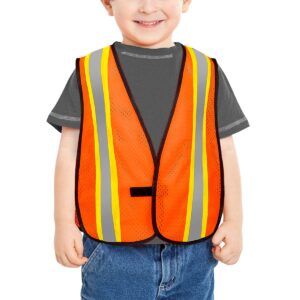 kaygo kids high visibility vest,toddler reflective safety vest in yellow, orange, blue or pink,ideal for ages 3-9