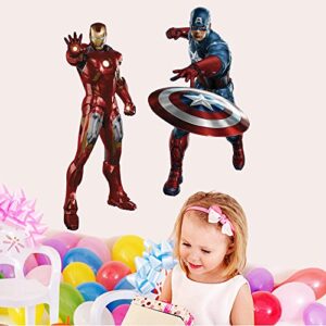 XIHENGSTORE Superhero Wall Decals, 2 Pcs Large Waterproof Superhero Peel and Stick Wall Sticker Removable Decor Mural for Kids Room Bedroom Living Room Wall Decor Decoration，20 X 24 inches.