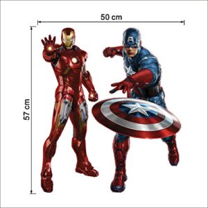 XIHENGSTORE Superhero Wall Decals, 2 Pcs Large Waterproof Superhero Peel and Stick Wall Sticker Removable Decor Mural for Kids Room Bedroom Living Room Wall Decor Decoration，20 X 24 inches.