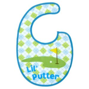 linda's gifts adorable golf baby bibs super soft w/hook-and-loop fastener (lil putter)