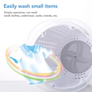 Portable Washing Machine 2 in 1 Hand Crank Mini Clothes Spin Dryer for Dorms, Apartments, Camping, RV - Washer and Dryer - Manual Non Electric