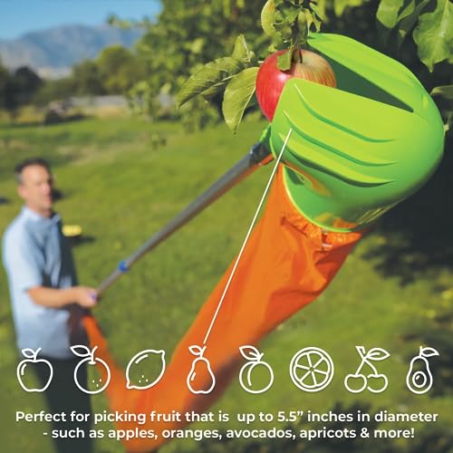 Easy Pickins EP-FH-1 Fruit Picker Basket with Funnel, Green