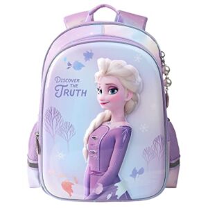 hontubs schoolbags, primary school students, girls, kindergarten girls, kids backpacks (3d purple 16 inchs)