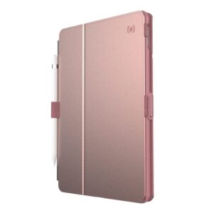 speck products ipad 10.2" stylefolio with microban (metal gold rose/lipstick pink)
