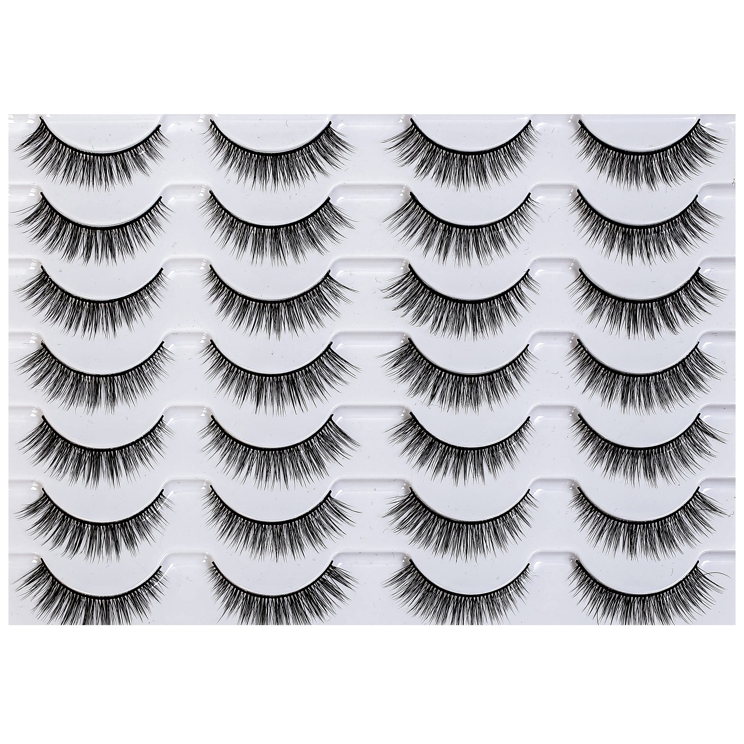 SONAFEEL Short Eye Lashes for Glasses 12mm 14Pairs a Little Cat Eye Effect False Eyelashes Natural Look Handmade Reusable 3d Mink Lashes Pack