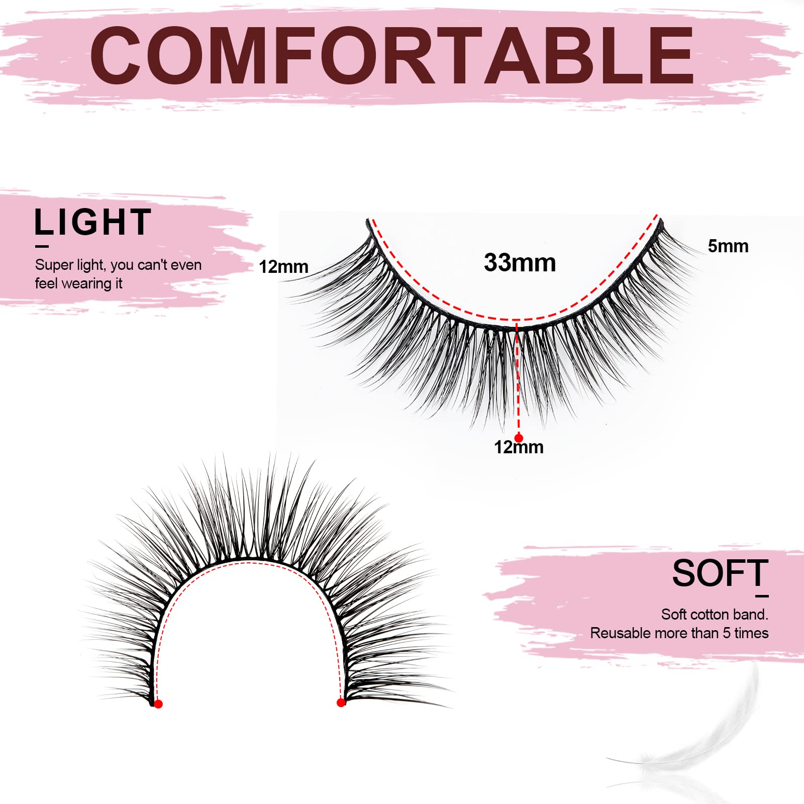 SONAFEEL Short Eye Lashes for Glasses 12mm 14Pairs a Little Cat Eye Effect False Eyelashes Natural Look Handmade Reusable 3d Mink Lashes Pack