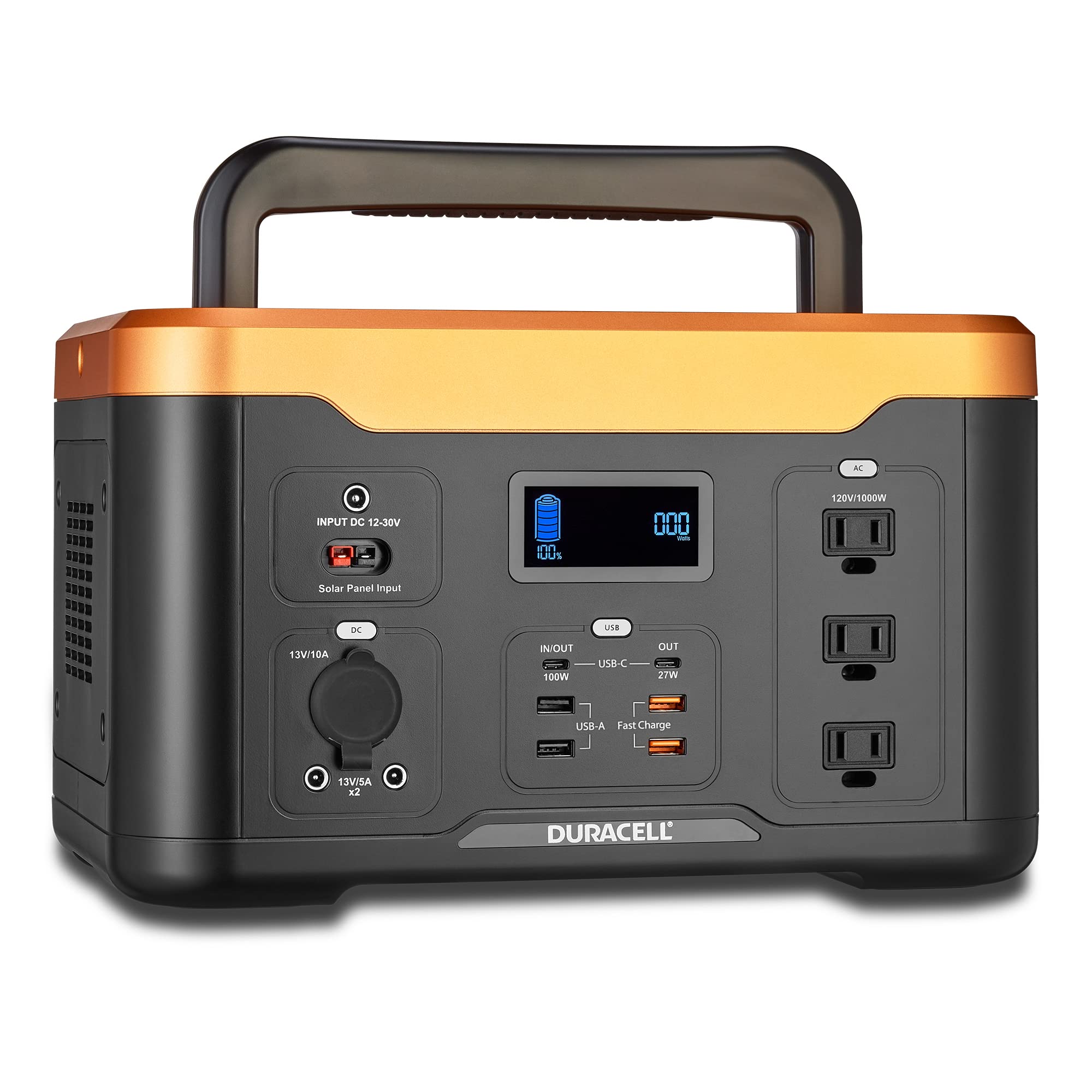 Duracell Portable Power Station 1000W (1050Wh/120V) Lithium Battery Backup Portable Generator - Power Outages, Home Emergency Kits, Camping, Backyard