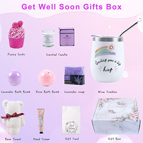 Get Well Soon Gifts for Women, Care Package for Sick Friends After Surgery, Feel Better Basket, Relaxing Spa Gift Box Basket, Thinking of You Gifts, Birthday Gifts Box, Encouragement Gifts
