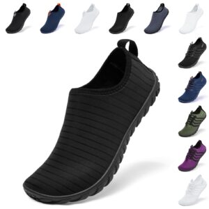 racqua men&women quick-dry water shoes breathable pool beach swim shoes aqua socks for hiking surf diving sport black 10.5w/9.5m