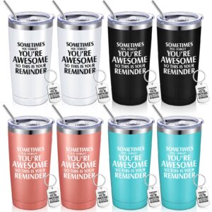 sieral 8 sets employees thank you gifts bulk 20 oz inspirational tumbler with keychain coworker appreciation gifts for women men staff friends teacher graduation team reward gifts