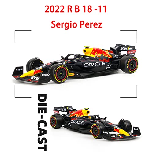 HTLNUZD Bburago 1:43 2022 F1 Champion Racing RB18 #11 F1 Formula Sergio Perez 1/43 NO.11 Diecast Alloy Collectible Toy Car Model (Standard Version RB18# 11)