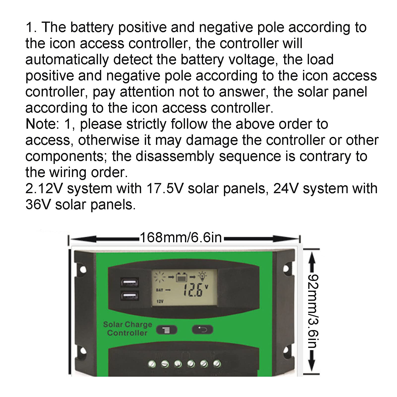 Natudeco 30 Amp Solar Charge Controller, Charge Controllers for Solar Panels Photovoltaic Discharge PWM Control Regulator Renewable Energy Controllers Solar Electric Fence Charger 12-24V 30A LD3024U