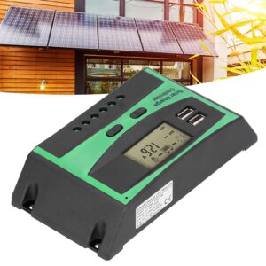 Natudeco 30 Amp Solar Charge Controller, Charge Controllers for Solar Panels Photovoltaic Discharge PWM Control Regulator Renewable Energy Controllers Solar Electric Fence Charger 12-24V 30A LD3024U