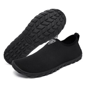 racqua men&women aqua socks for hiking surf diving sport quick-dry water shoes breathable pool beach swim shoes black 14w/13m