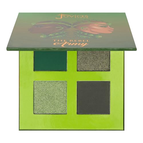 Juvia's Place Rebel Quad Army Eyeshadow Palette - Shades of 4 Professional Eye Makeup, Pigmented Eyeshadow Palette, Makeup Palette for Eye Color & Shine, Pressed Eyeshadow Cosmetics