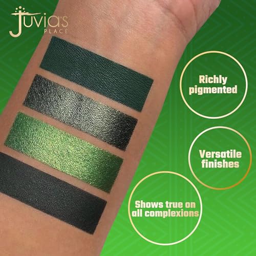 Juvia's Place Rebel Quad Army Eyeshadow Palette - Shades of 4 Professional Eye Makeup, Pigmented Eyeshadow Palette, Makeup Palette for Eye Color & Shine, Pressed Eyeshadow Cosmetics