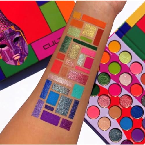 Juvia's Place Culture - Yellow, Greens, Purple, Chromatic, Eyeshadow Palette, Professional Eye Makeup, Pigmented Eyeshadow Palette, Makeup Palette for Eye Color & Shine, Pressed Eyeshadow Cosmetics