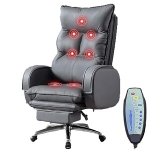 calandis remote control massage chair high back executive office chair ergonomic chair with footrest and lumbar support height adjustable for heavy duty 330 lbs (color : gray, size : massage)