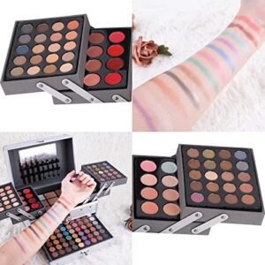 UNIFULL 132 Color All- In- One Makeup For Women Full Kit,Professional Makeup Kit,Makeup Gift Set for Women,Girls&Teens,Include eyeshadow/lipstick/concealer/Lip Gloss/Eyeliner/Mascara（006N2-Silver）