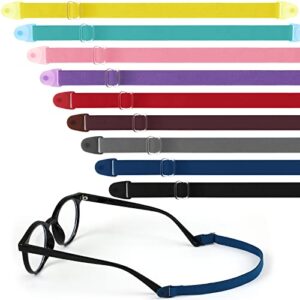 9 pcs kids glasses strap with snap button elastic adjustable eyeglass band nonslip glasses holder for kids safety eyewear retainers for toddler sports eye glass sunglasses lanyard (multicolored)