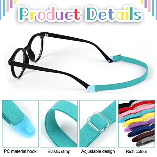 9 Pcs Kids Glasses Strap with Snap Button Elastic Adjustable Eyeglass Band Nonslip Glasses Holder for Kids Safety Eyewear Retainers for Toddler Sports Eye Glass Sunglasses Lanyard (Multicolored)