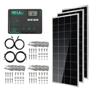 hqst 570w 12v/24v high-efficiency rv solar panel kit with 40 amp mppt charge controller, adaptor kit, tray cables, mounting z brackets for camper vans, rvs, cabins, boats, rooftops