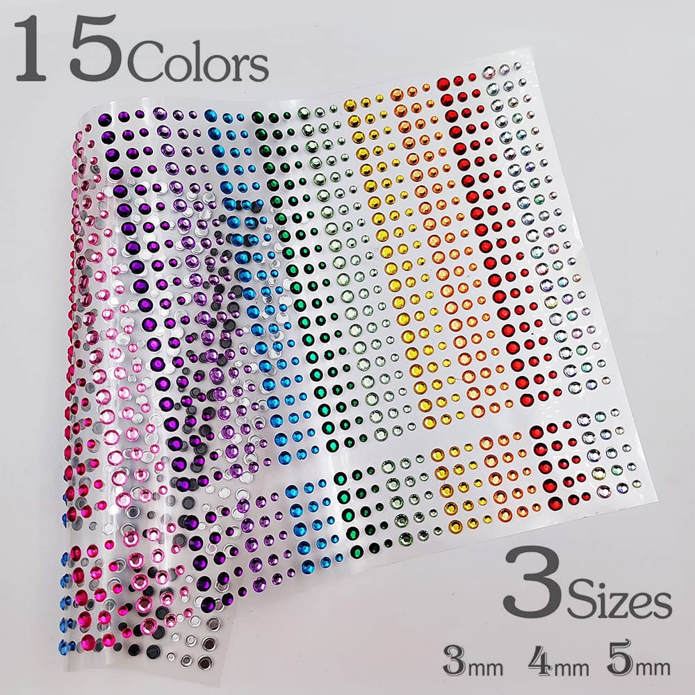 1575 Pieces Eye Face Gems Self-Adhesive Rhinestone Stickers for Makeup, Rainbow Glitters Jewels Face Stickers, for DIY Nail Body Accessories