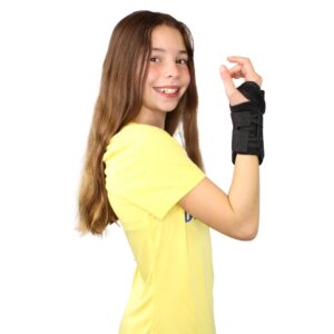 brace direct pediatric kid’s wrist brace for wrist pain, carpal tunnel, sprains & strains, tendonitis, & dequervain’s- left or right wrist