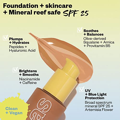 Kosas Revealer Skin-Improving Foundation with SPF 25 Protection - Hydrate, Brighten, Soothe, Plump, Protect Skin -Smoothing Texture, Natural Finish and Clean Formula - Light Medium Neutral 200