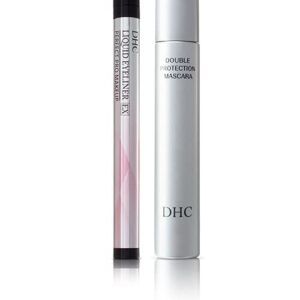 DHC Line and Define 2-Piece Makeup Kit, Mascara Perfect Pro Double Protection (Black) 0.17 oz Net wt, Liquid Eyeliner EX (Black) 0.01 fl oz, Water Resistant & Smudge Proof, All Day Wear