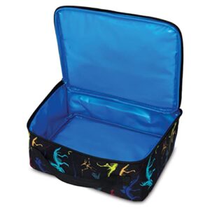 PackIt Freezable Lunch Box, Dino Fossils Neon, Built with EcoFreeze Technology, Collapsible, Reusable, Zip Closure, Perferct for Fresh Meals On the Go