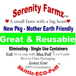 6 Oz Freeze Dried Candy Eco Puffz - Michigan Hand Crafted Small Farm Serenity Farmz-Packaging May Vary