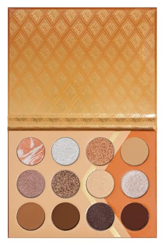 Juvia's Place The Nubian Earth - Orange, Browns, Tans, Shades of 12, White Pressed Eyeshadow Palette, Professional Eye Makeup, Pigmented Eyeshadow Palette, Cosmetic Palette for Eye Color & Shine