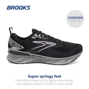 Brooks Women’s Levitate GTS 6 Supportive Running Shoe - Black/Blackened Pearl/White - 9 Medium