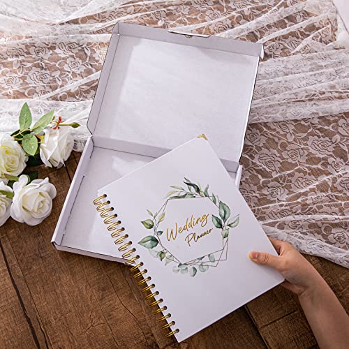 2024-2025 Complete 180 Pages Wedding Planner Book and Organizer for The Bride, Hardcover Wedding Planning Book, Engagement Gifts for Couples, Keep Your Wedding Organized