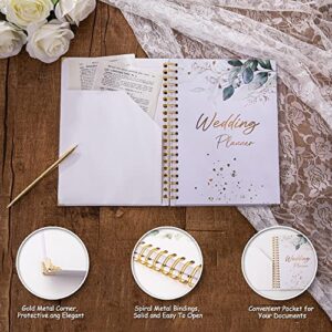 2024-2025 Complete 180 Pages Wedding Planner Book and Organizer for The Bride, Hardcover Wedding Planning Book, Engagement Gifts for Couples, Keep Your Wedding Organized