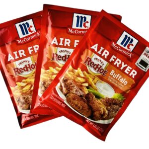 Air Fryer Seasoning Mix Bundle with 3 of McCormick's Buffalo Air Fryer Seasoning Mixes & 1 Bag for Leftovers. Delivers the Irresistible Flavor of Franks Red Hot on Chicken or French Fries!