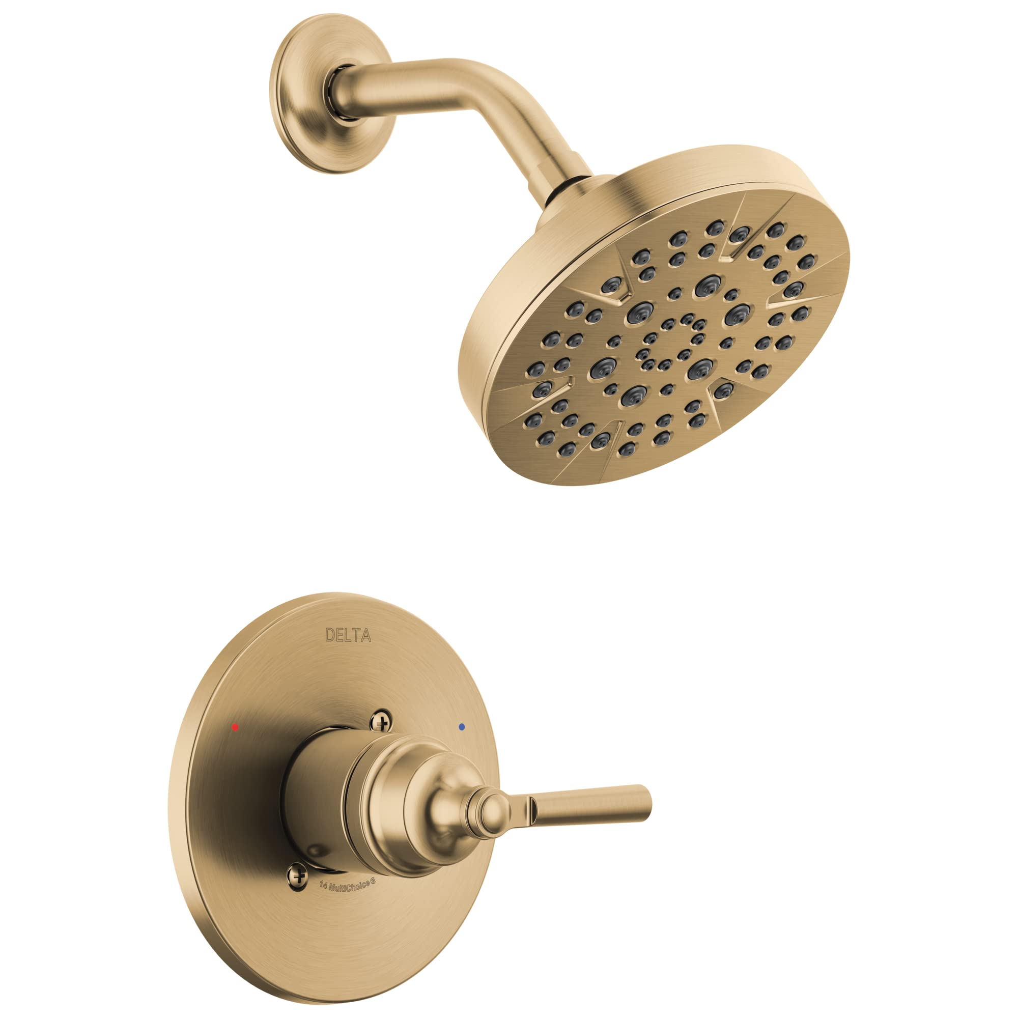 Delta Faucet Saylor 14 Series Gold Shower Valve Trim Kit, System, Set, Fixture, Head and Handle Champagne Bronze T14235-CZ (Valve Not Included)