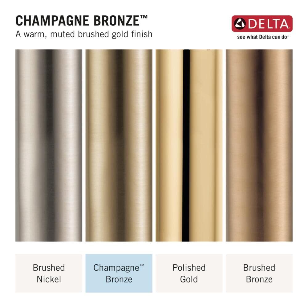 Delta Faucet Saylor 14 Series Gold Shower Valve Trim Kit, System, Set, Fixture, Head and Handle Champagne Bronze T14235-CZ (Valve Not Included)