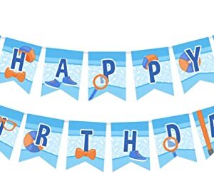 Treasures Gifted Officially Licensed Blippi Birthday Banner - Blippi Happy Birthday Banner - Blippi Birthday Party Supplies - Blippi Party Decorations - Blippi Banner - Blippi Party Supplies