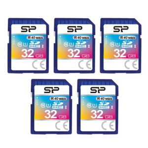 32gb 5-pack sdhc class 10 uhs-1 flash memory card by silicon power
