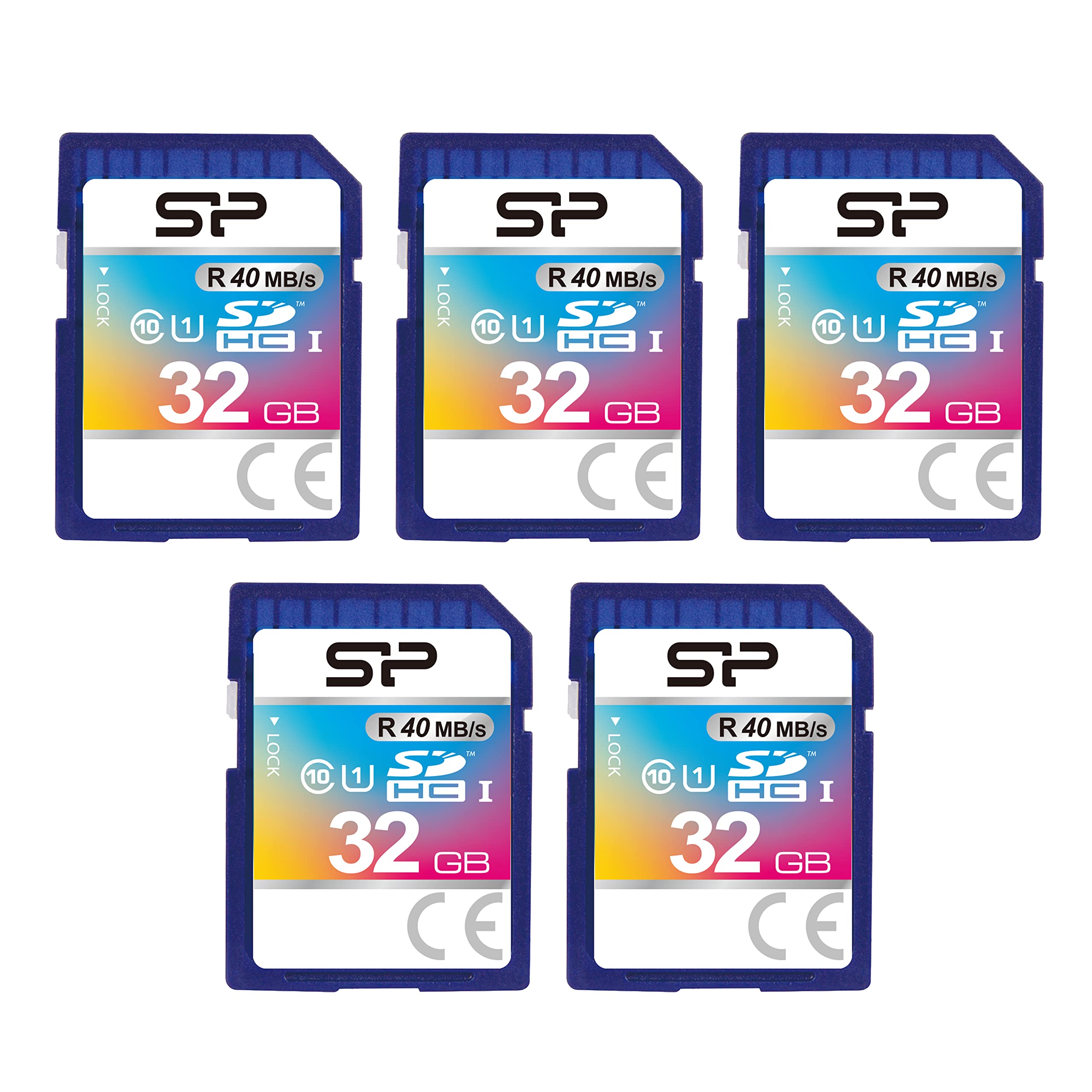 32GB 5-Pack SDHC Class 10 UHS-1 Flash Memory Card by Silicon Power