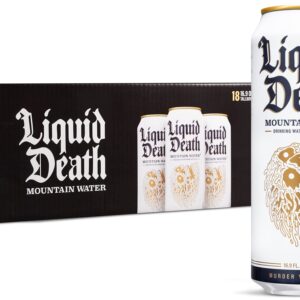 Liquid Death Still Mountain Water, 16.9 fl oz Tallboys (18-Pack)