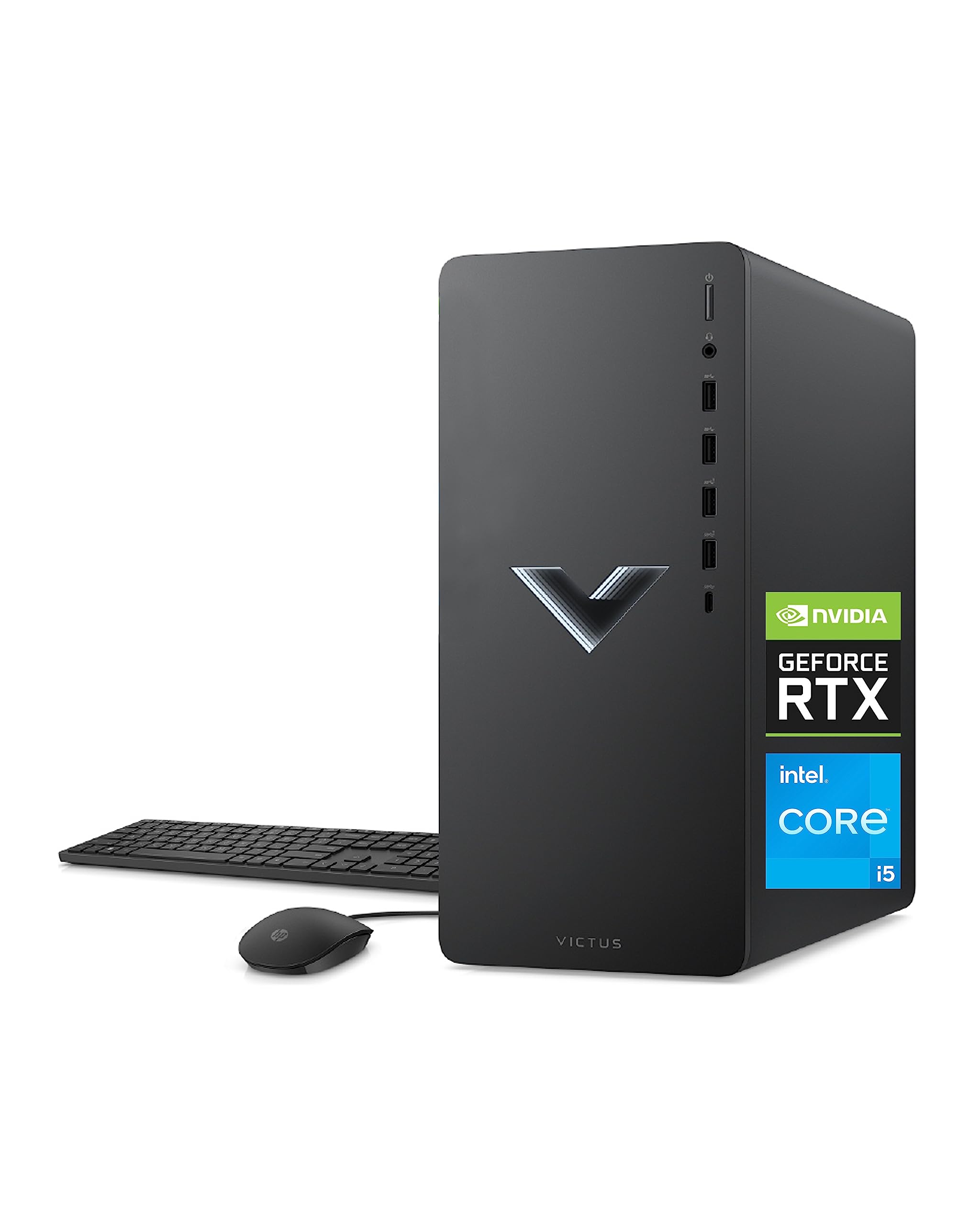 HP Victus 15L Gaming Desktop - 12th Gen Intel Core i5-12400F, 2.50 GHz - 8 GB SDRAM, 512 GB M.2 SSD - NVIDIA GeForce RTX 3050 - Windows 11 Home, Wi-Fi 6 & Bluetooth, 9 USB Ports (TG02-0021, 2022)