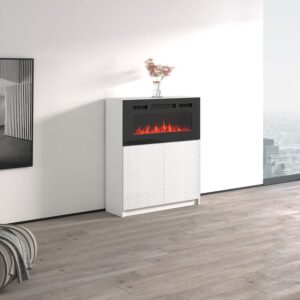 Meble Furniture Carla 01 BL-EF Electric Fireplace Sideboard
