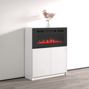 Meble Furniture Carla 01 BL-EF Electric Fireplace Sideboard